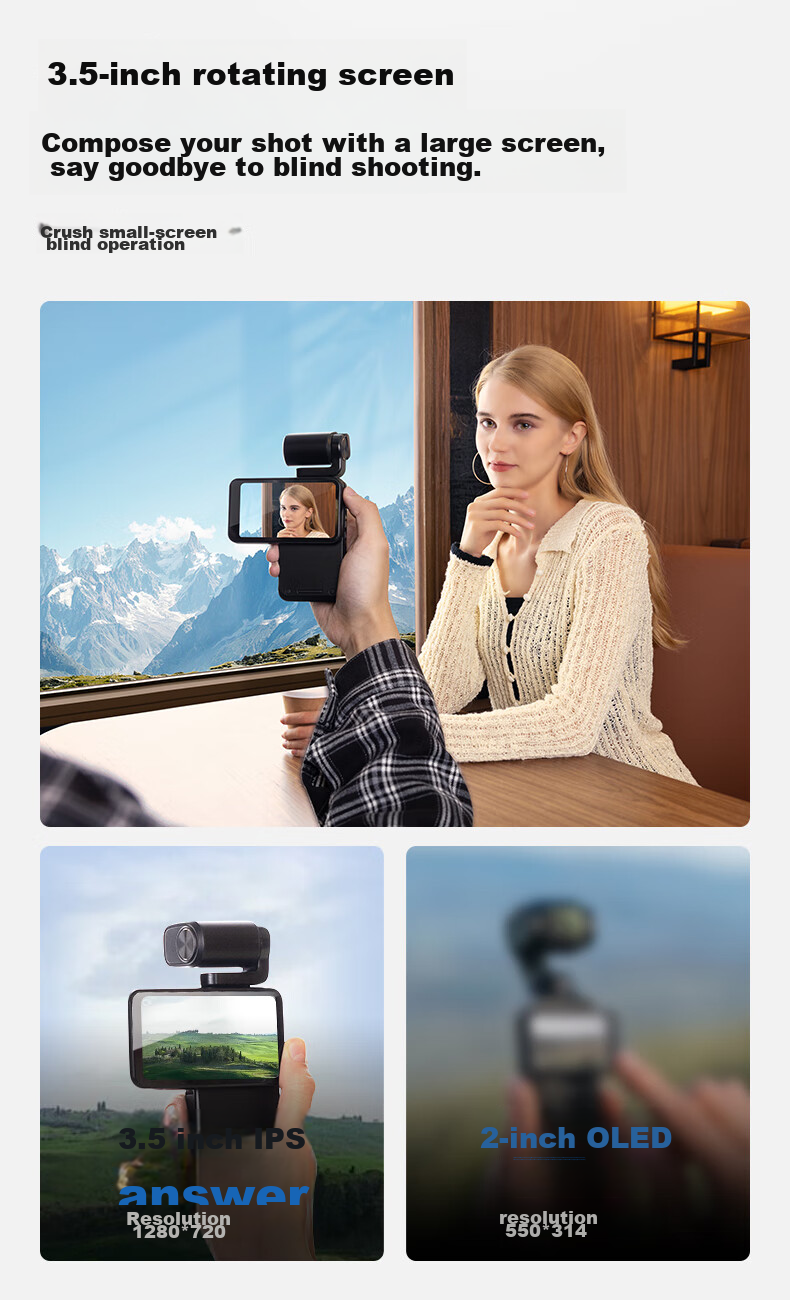 ORDRO [2026 Super Value] M3 5K Action Camera, 3.5-Inch Pocket3 Handheld Gimbal Camera, for Meetings, Vlogging, Travel, Cycling, Fishing, Portable And Personal Use 13