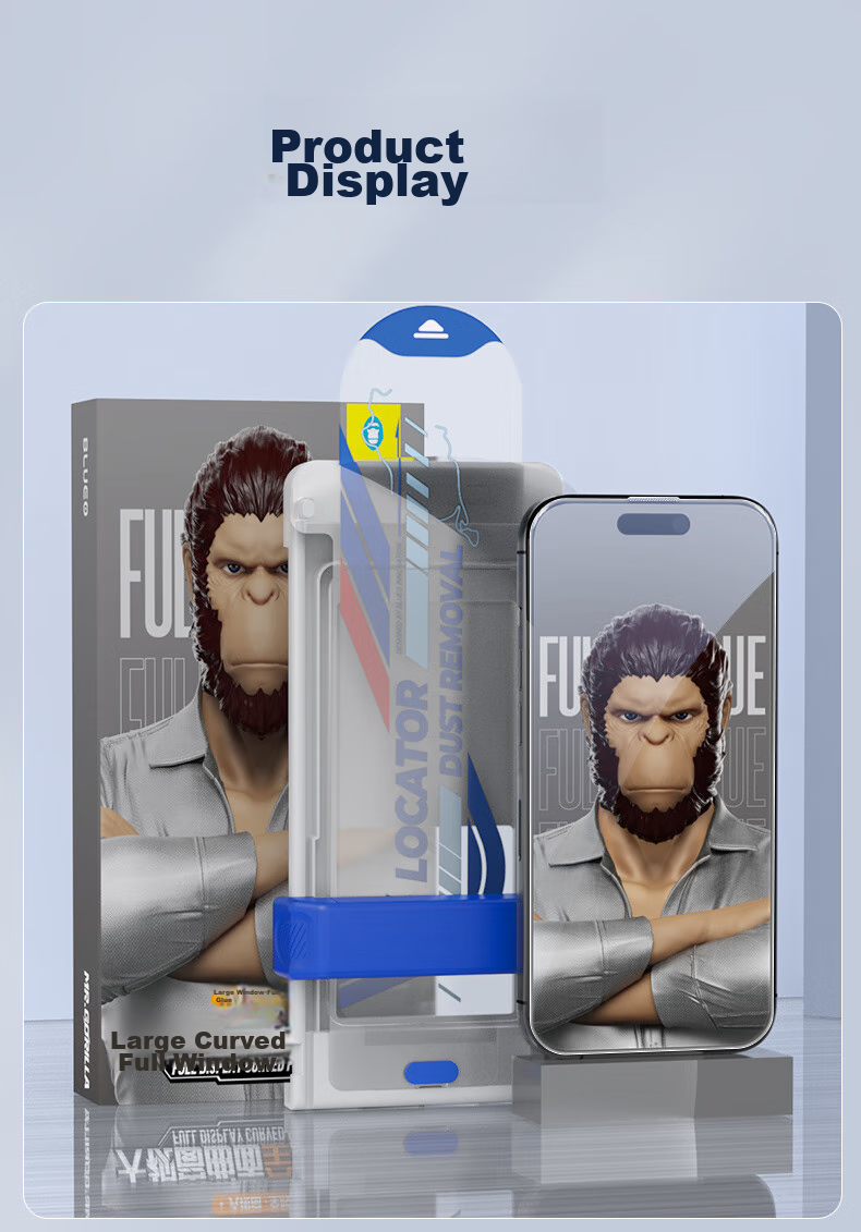 BLUEO Blue Gorilla Tempered Glass Screen Protector for Apple iPhone Air, Dust-Free Installation, Full Adhesive, HD Anti-Shock and Anti-Fingerprint Phone Protective Film 25
