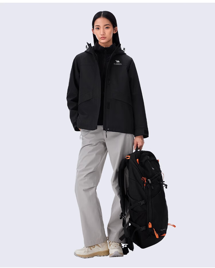 CAMEL Outdoor Jacket, Classic Workwear ICON Three-In Fleece Inner Liner, Mountaineering Suit, M Size 9