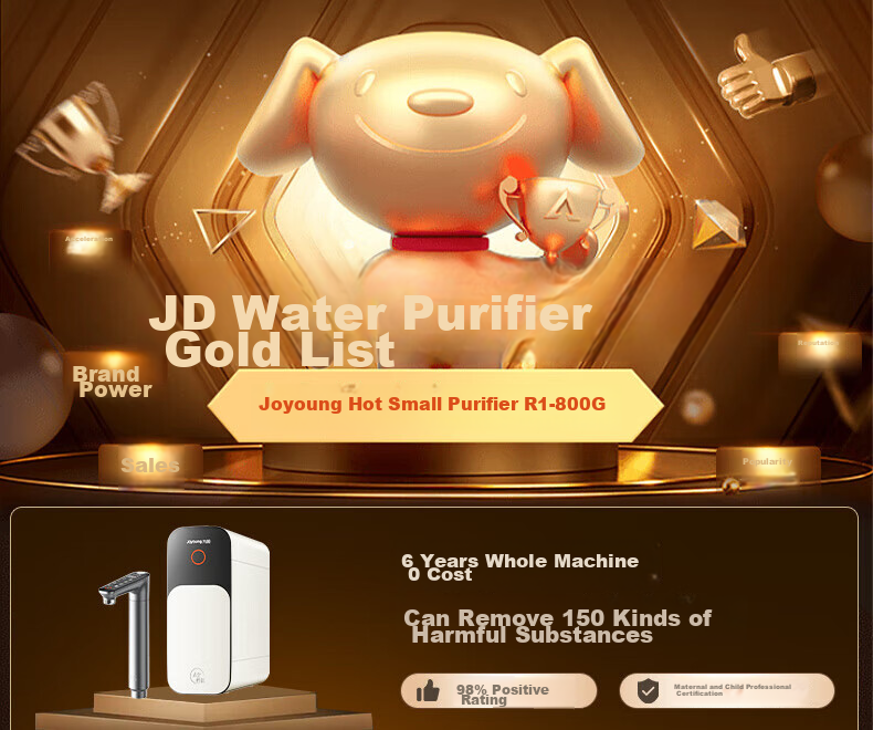 Joyoung Hot Water Purifier, Heat Small Clean R1 1000G, 2.5L/min High Flow Rate, Instant Hot Drinking Machine for New Water, RF601 1