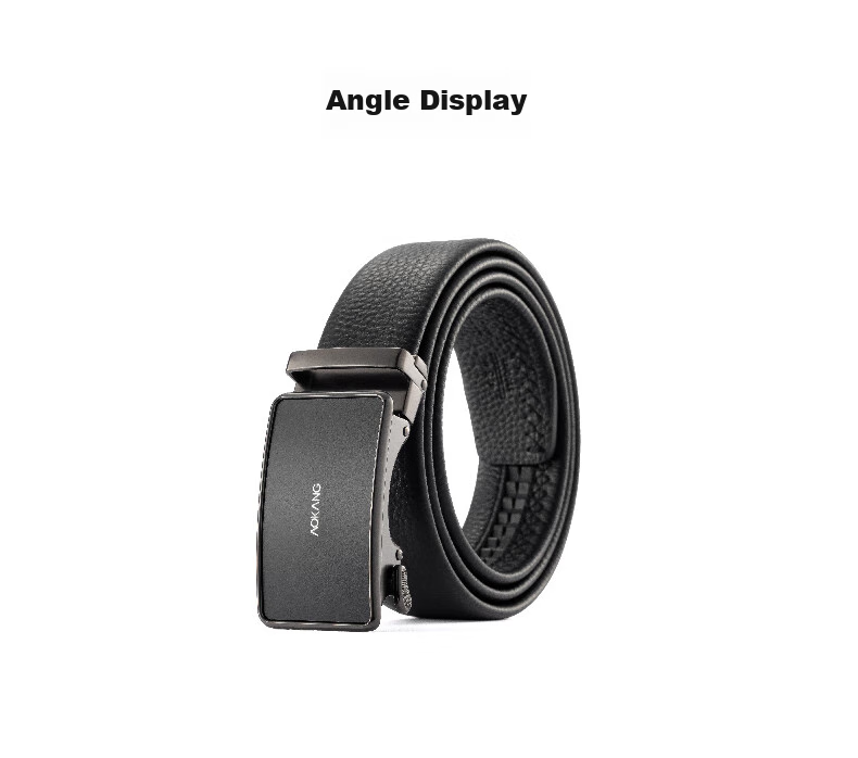 Aokang Men's Automatic Buckle Belt, Top-Grain Leather, Business Trouser Belt, Birthday Gift for Husband 9