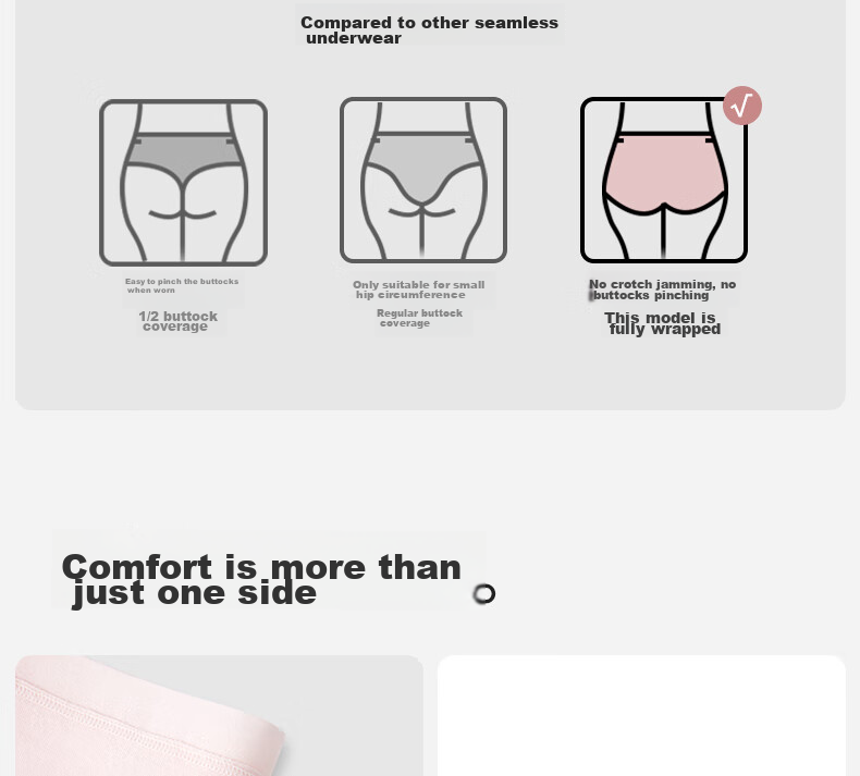 Ordifen 6-Pack Women's Underwear, Pure Cotton 10A Antibacterial 100% Cotton Extended Crotch Breathable Mid-Rise Young Women's Triangle Panties 17