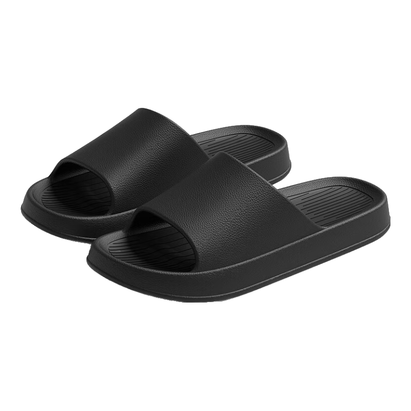 LURAD Slippers for Men, Summer Shower Soft-Soled Home EVA Antibacterial Deodorant Indoor Non-Slip Bathroom Sandals for Women, Black, Size 43-44