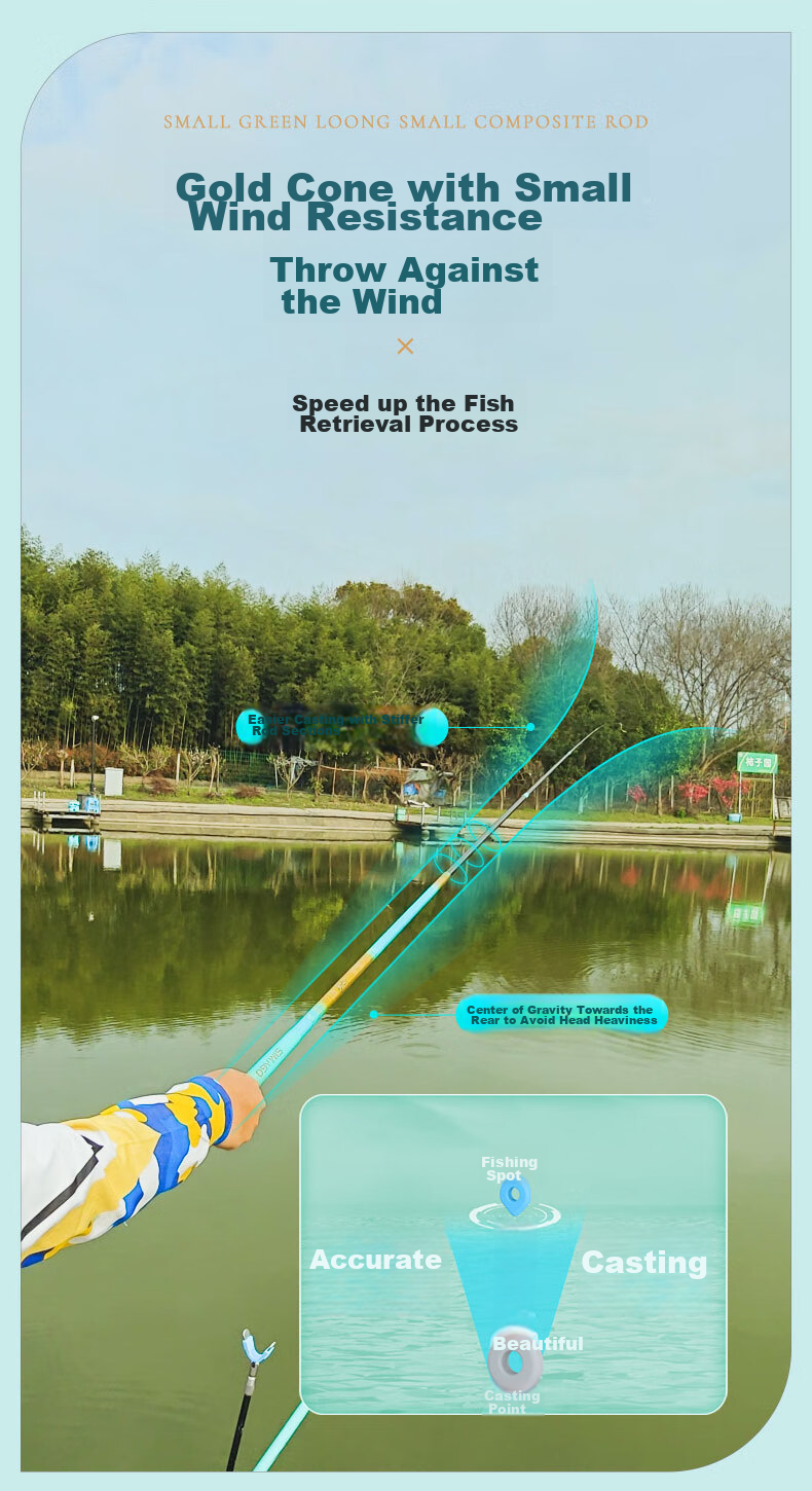 SIMAGO Fishing Rod, Handheld, Ultra-Light And Ultra-Hard, for Black Pit Carbon Fiber, Carp And Crucian Carp Fishing Rod, Platform Fishing Rod, Small Comprehensive, 4.8 Meters 6