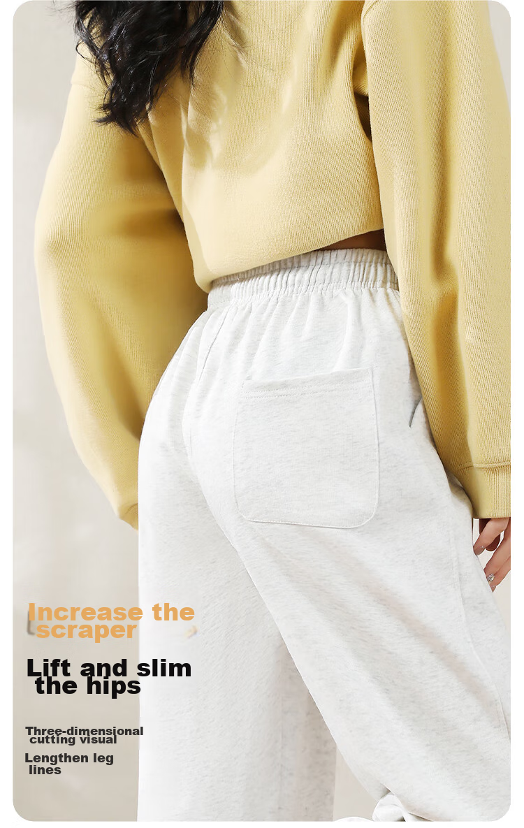 FitonTon Women's Casual Pants, Spring And Summer Straight-Leg Sports Chenille Wide-Leg Trousers, Flowing Floor-Length Pants, High-Waisted Slimming Sweatpants 6