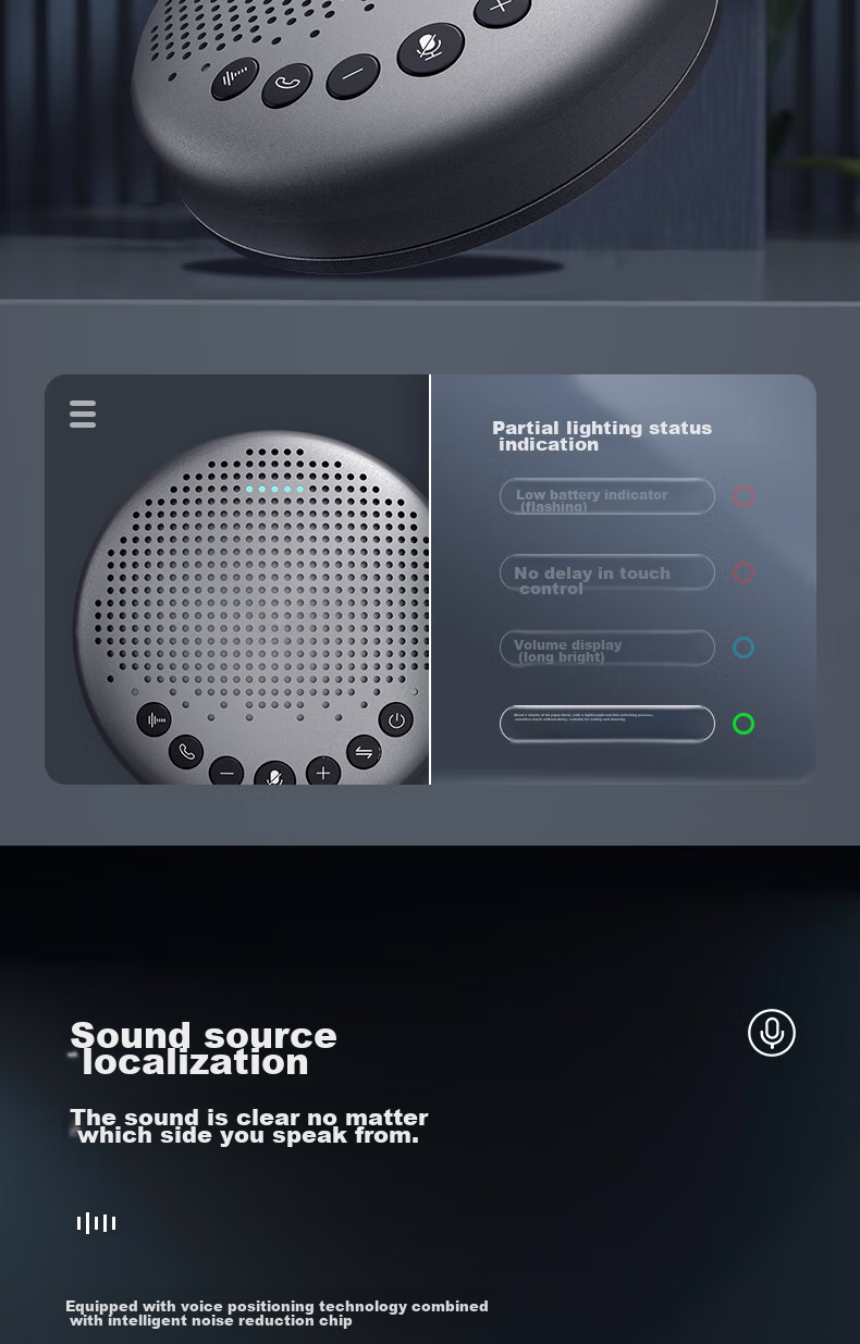 Deli Conference Microphone, Plug-And USB Connection AI Smart Noise Reduction Desktop Microphone, 5-Meter Pickup Range, Small Portable Video Conference Omnidirectional Microphone MN108 10
