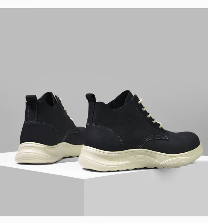 MELLEN British Style Versatile Mid-Top Leather Boots Retro Trendy Boots for Men Thick-Soled MYD67691 Light Brown 37 7