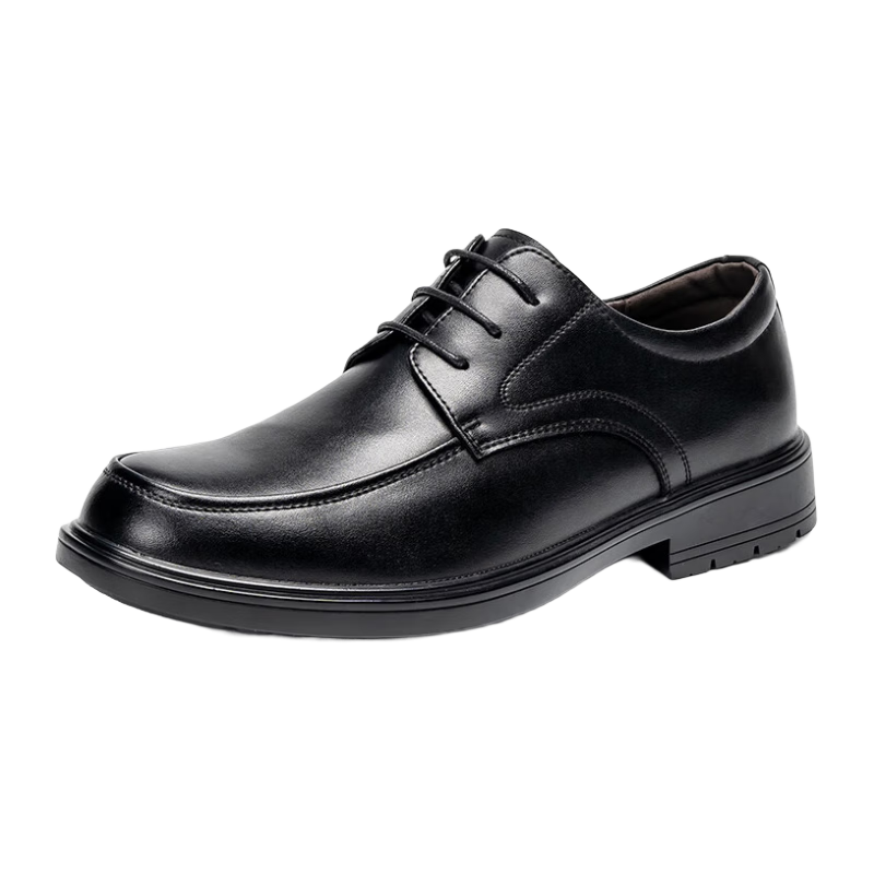 Huili Leather Shoes for Men, Business Casual Derby Shoes, Wedding Groom Interview Formal Shoes, 1124 Black, Size 41