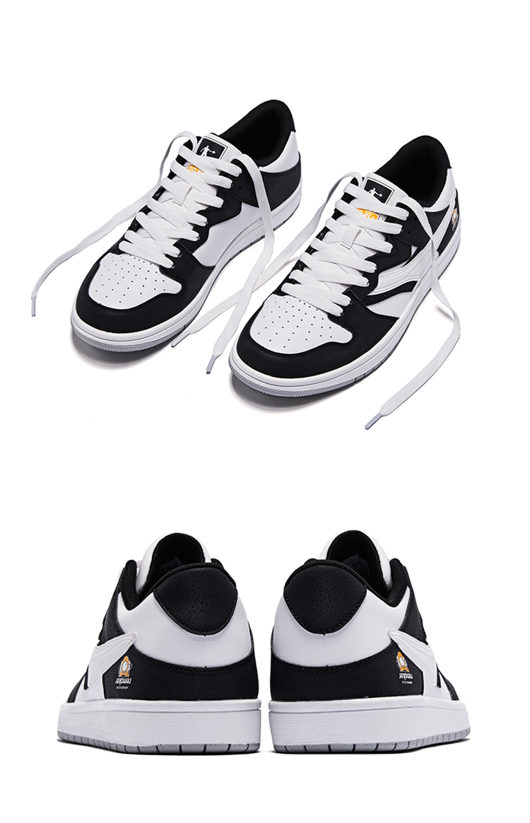 QIAODAN Men's Skateboard Shoes, Summer Low-Top Panda Trendy Versatile Non-Slip Casual Sneakers 31