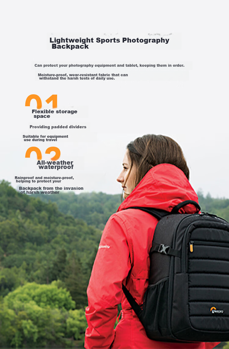 LOWEPROleshebao Camera Bag, Tahoe BP 150 Backpack Photography Bag, Sports Camera Bag for Men And Women, DSLR Mirrorless Multi-Functional Drone Bag, Black (LP36892-PWW) 4