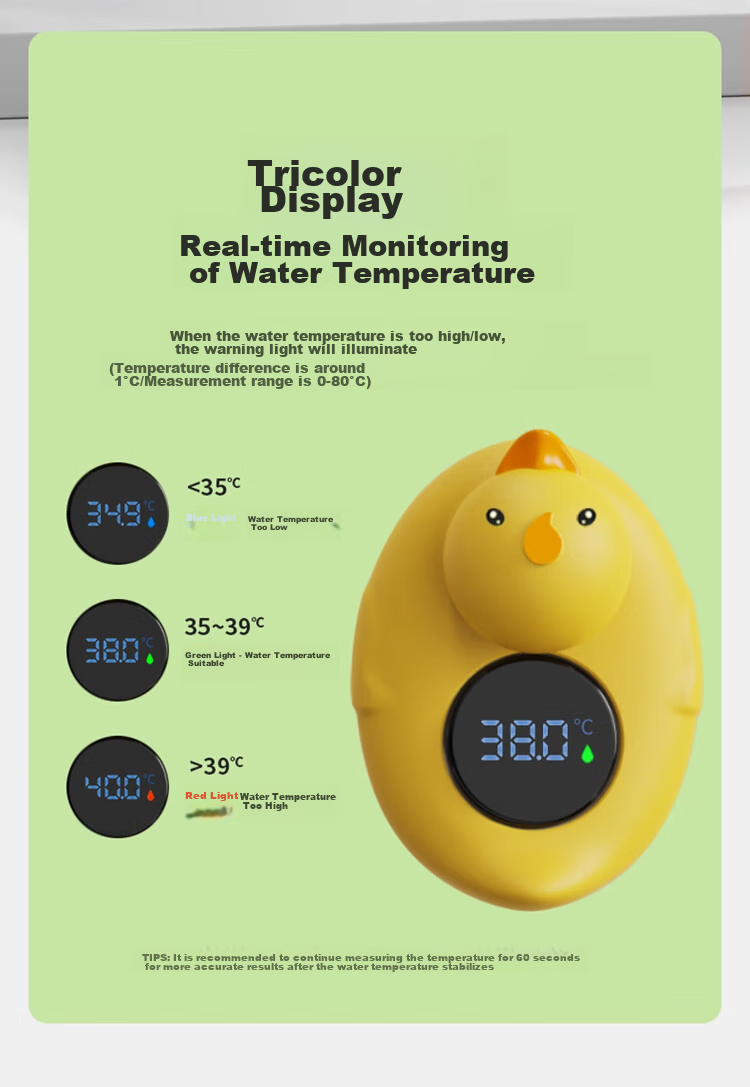 Bangbangzhu Baby Bath Button Battery Water Temperature Meter with Anti-Scalding Reminder, Bath Water Temperature Tester And Burn Prevention, Little Yellow Duck 5