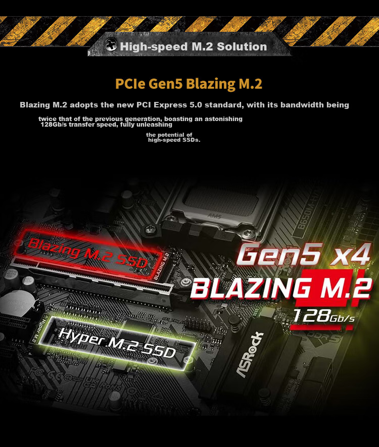 ASRock B650M-H/M.2+ Motherboard, DDR5 Compatible, Supports AMD9700X/9600X/7800X3D 2