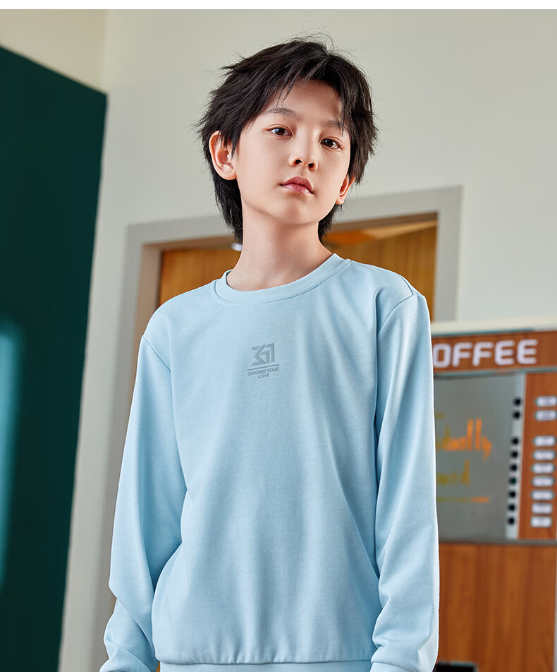 361° Children's Sweatshirt, Spring And Autumn, Boys And Girls 3-14 Years Old, Versatile School Sports Pullover Hoodie, Black, Size 170 12