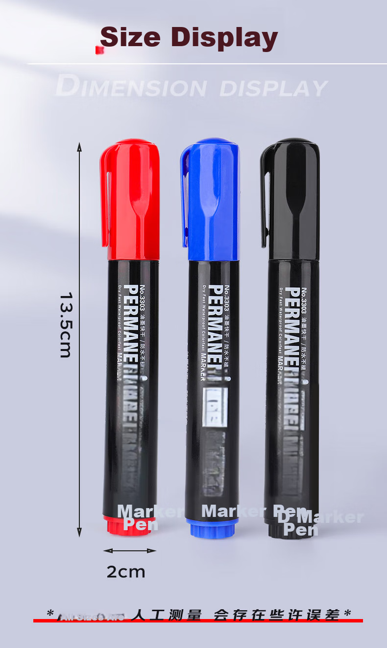 DiLe Premium Series Marker Pens, Thick Tip Oil-Based Chalky Markers, Office Stationery Supplies, 10 Pens/box, 3303 Red 9