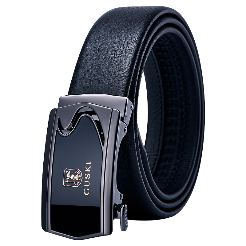GUSKI Genuine Leather Belt for Men with Automatic Buckle, Business Trouser Belt in Gift Box, Birthday Present for Boyfriend Or Husband
