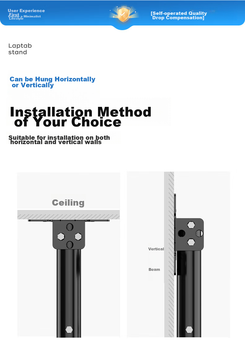 Muhouyingxiong TV Wall Mount Bracket, for 26-65 Inch TVs, Rotating Mount, 360-Degree Rotation, Ceiling TV Mount, Ceiling-Mounted TV Bracket 11