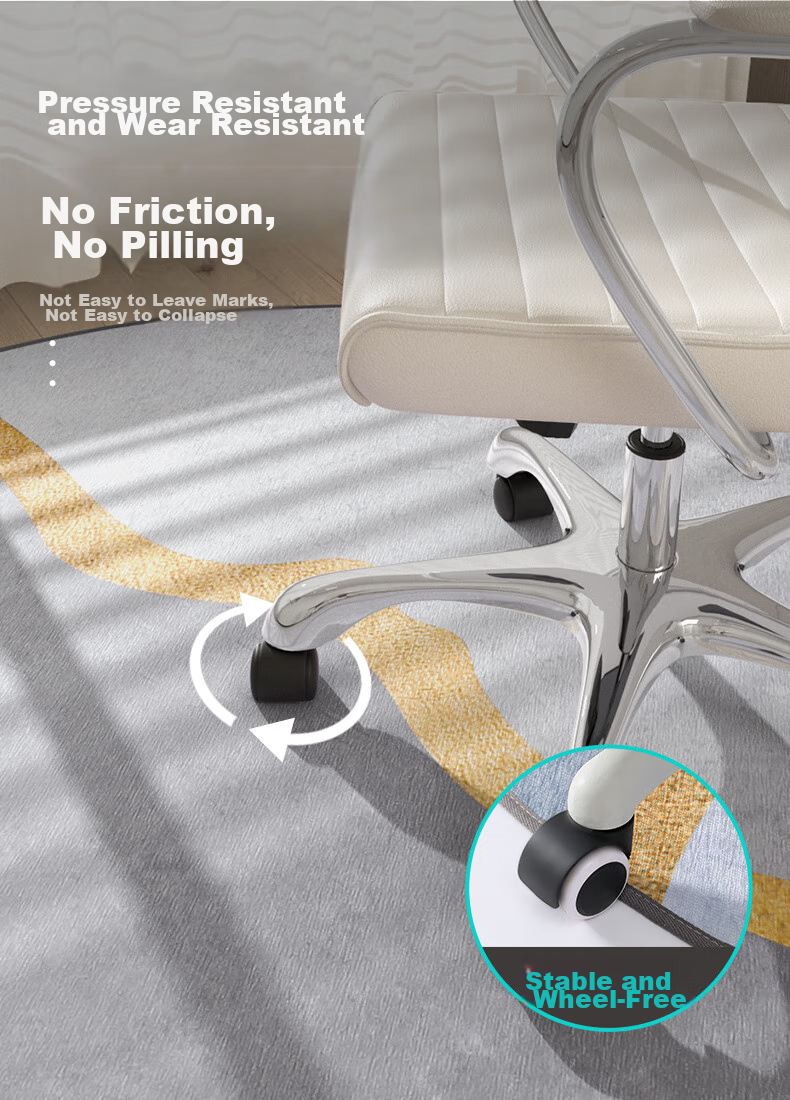 Dajiang Computer Chair Floor Mat, Gaming Room Carpet, Bedroom Soundproof Round Computer Chair Mat, Gaming Chair Floor Pad 5