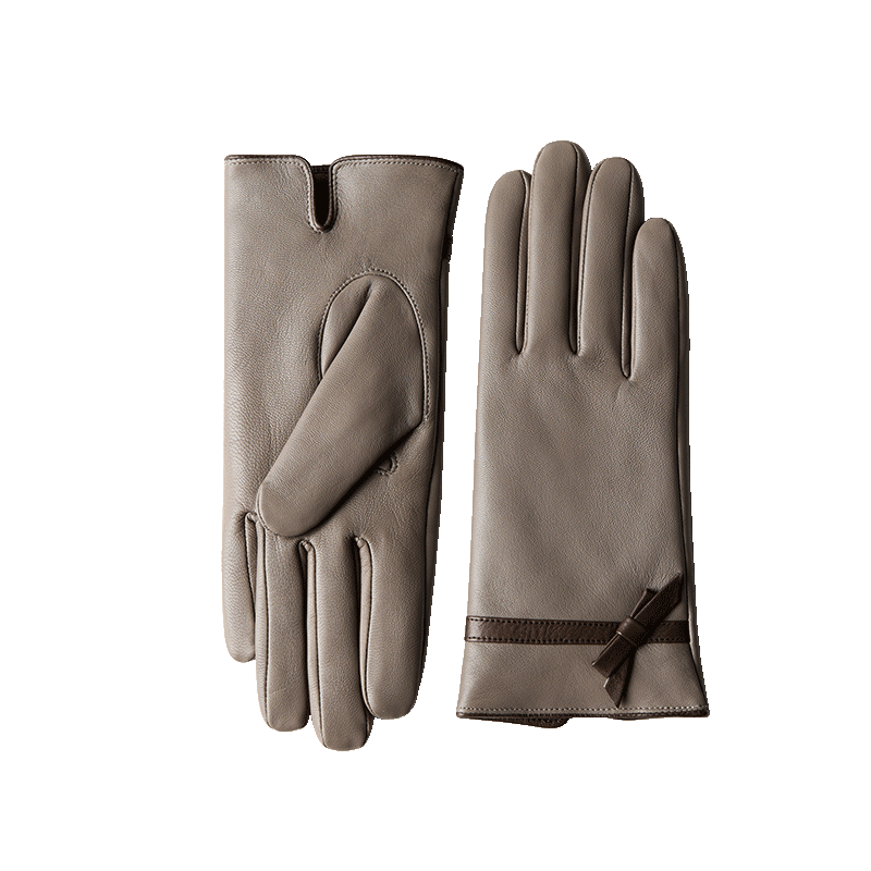 JIUMU Top-Layer Sheepskin Warm Genuine Leather Gloves for Women, Winter Fleece-Lined Windproof Cold-Resistant Gloves