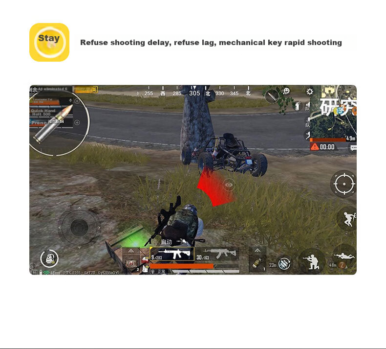 CangHua Chicken Dinner Pro: Mechanical Keyboard Triangular Action Mobile Game Assistant with Automatic Six-Finger Shooting And Gun Pressing for Peace Elite Dark Zone Breakout Games, External Device for Android And iOS 8