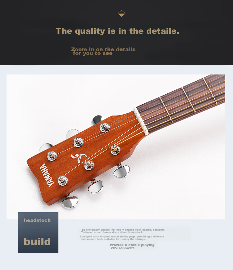 YAMAHA FX310AII Acoustic-Electric Guitar, Spruce Wood Beginner Entry-Level Folk Guitar, Rounded Corners, 41-Inch Natural Wood Color 7