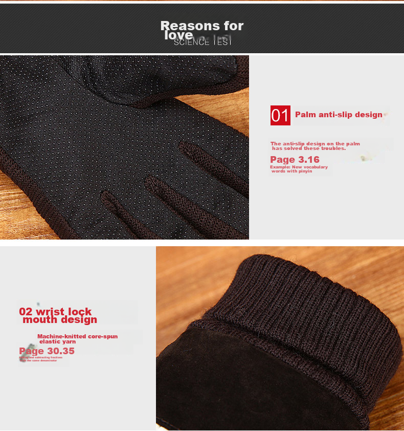 BWNK Winter Warm Gloves with Fleece Lining And Thickening, Student Outdoor Cycling Gloves, Men's Cold And Windproof Gloves 12