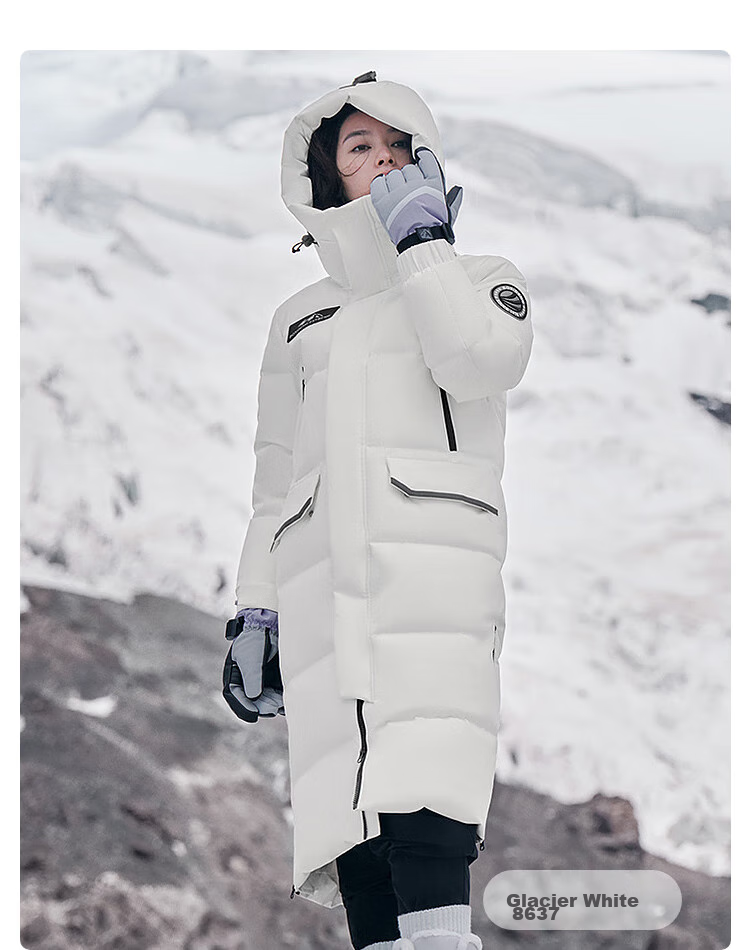BOSIDENG [Guan Aideng Style] Extreme Cold Goose down Jacket for Men And Women, Couples Matching Long Hooded Warm Coat 44