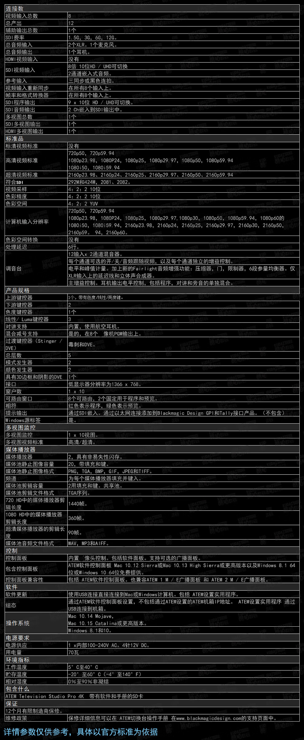 Blackmagic Design BMD切换台广播级现场制作多机位导播台ATEM Television Studio HD8 官方标配