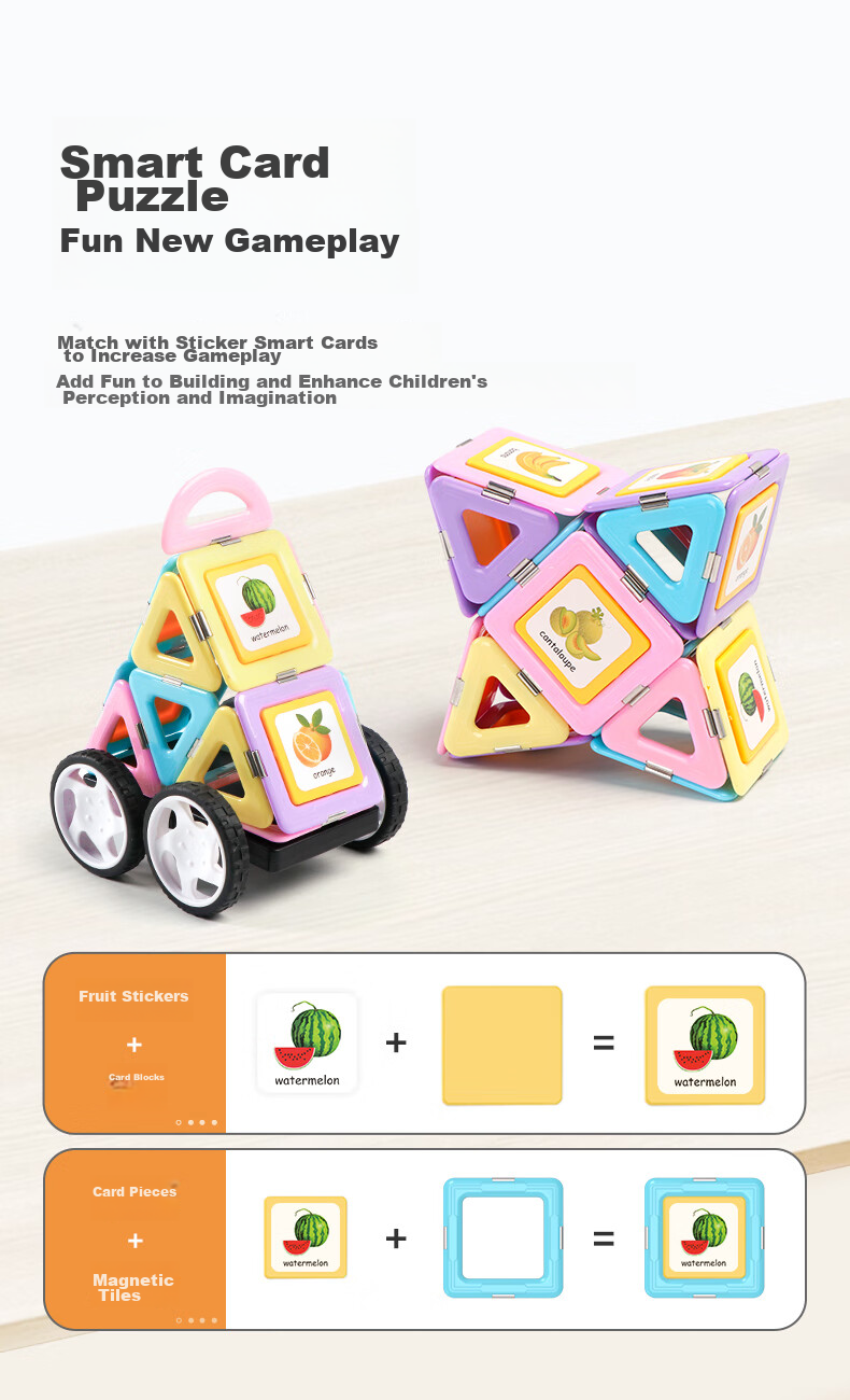 MAGPLAYER Children's Toy Magnetic Tiles Ferris Wheel Magnetic Building Blocks Puzzle 156 Pieces for Boys And Girls Aged 3-6 Birthday Gift 14