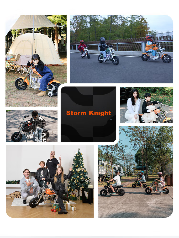 Baofengqishi Children's Electric Motorcycle, Cool Harley Design, for Ages 3-16, Birthday Gift, 3C Certified, Two-Wheel, Single Drive, Mini Harley, Small Electric Scooter 16
