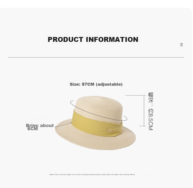 Siggi Straw Hat for Women, Summer Sun Protection UV-Resistant Flat Brim Hat, Sunscreen Cap, Flat Top Hat, Sun Visor, Gift for Wome 12
