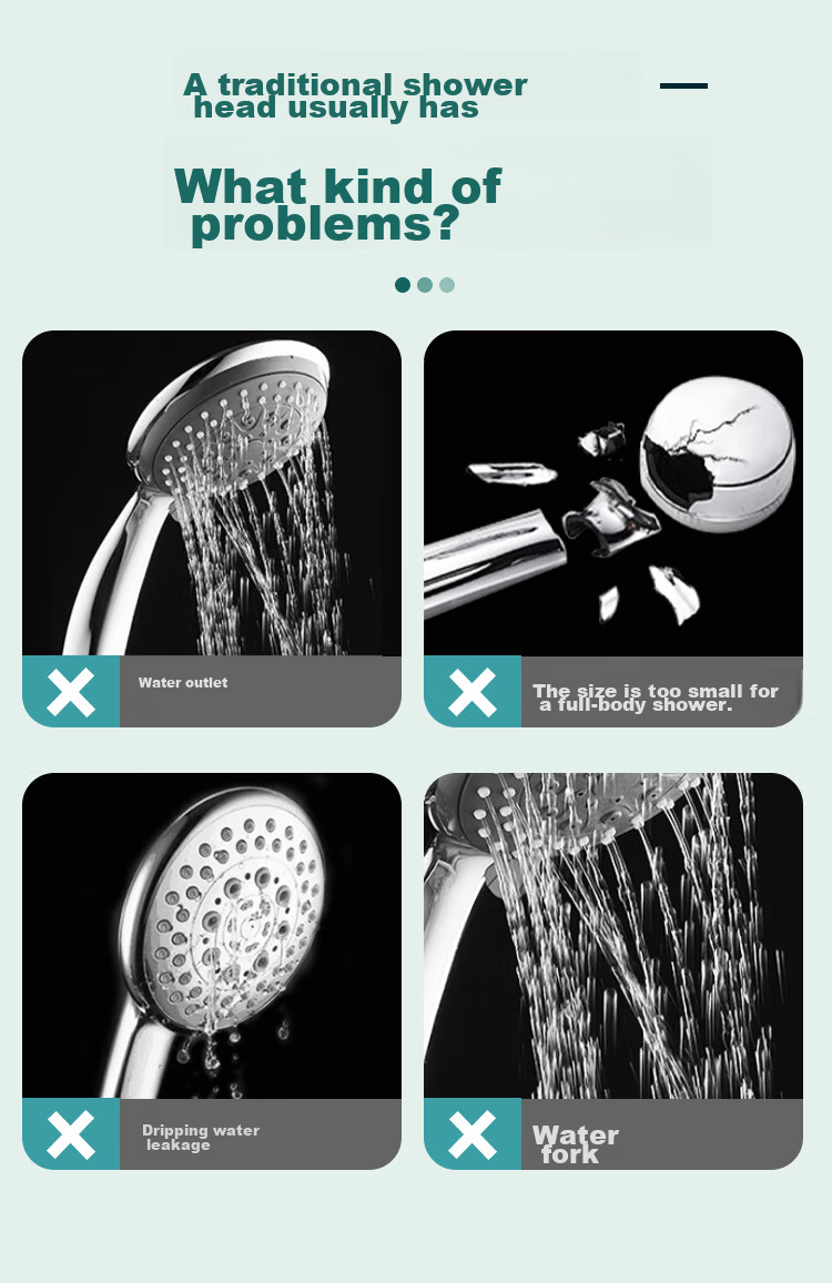 KEGOO Handheld Shower Head Set with 5 Water Settings, Shower Head Hose Base Three-Piece Set K201223 3