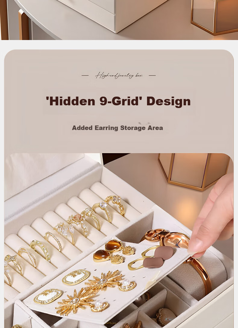 Bahainiao Jewelry Storage Box with Lock, High-End Exquisite Multi-Layer Jewelry Organizer for Gold Earrings, Necklaces And Bracelets, Qixi Valentine's Day Gift 2