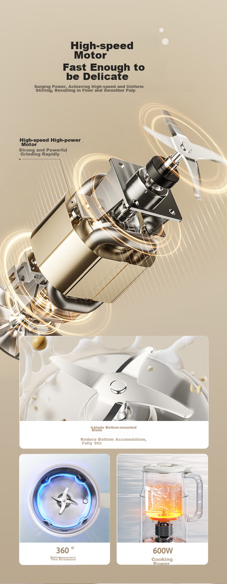 SUPOR Soy Milk Maker, 0.8L Small Home Juicer, 1-12H Reservation Multi-Function Filterless Automatic Cleaning for 1-2 People, DJ08B-P31E Subsidies 6