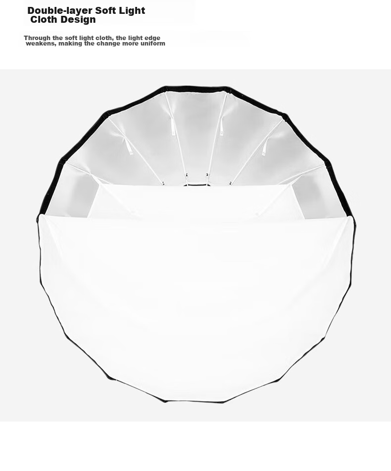 LATZZ Deep Throw Softbox, Portable Professional Photography Studio Light, Live Streaming Fill Light Accessory, Deep Parabolic Softbox, 90cm (With Grid) 6
