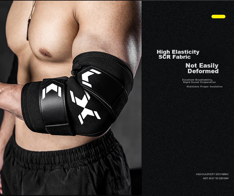FITTER GEAR Fitness Elbow Guard for Men, Weightlifting Compression Barbell Strength Training Professional Joint Sleeve Elbow Protector 9