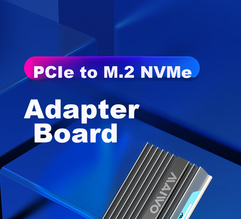 MAIWO KT060 PCIe to M.2 NVMe Adapter Card, Full-Speed M.2 to Gen3 Computer Expansion Card, Vertical RGB Colorful, Supports PCIe X4/X8/X16, with Heatsink 1