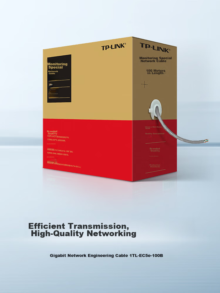 TP-LINK Cat5e Gigabit Ethernet Cable, Engineering Grade 0.5mm Oxygen-Free Copper Box Cable, CAT5e Unshielded Pure Copper Twisted Pair, Home Network Wiring 100 Meters EC5e-100A 2