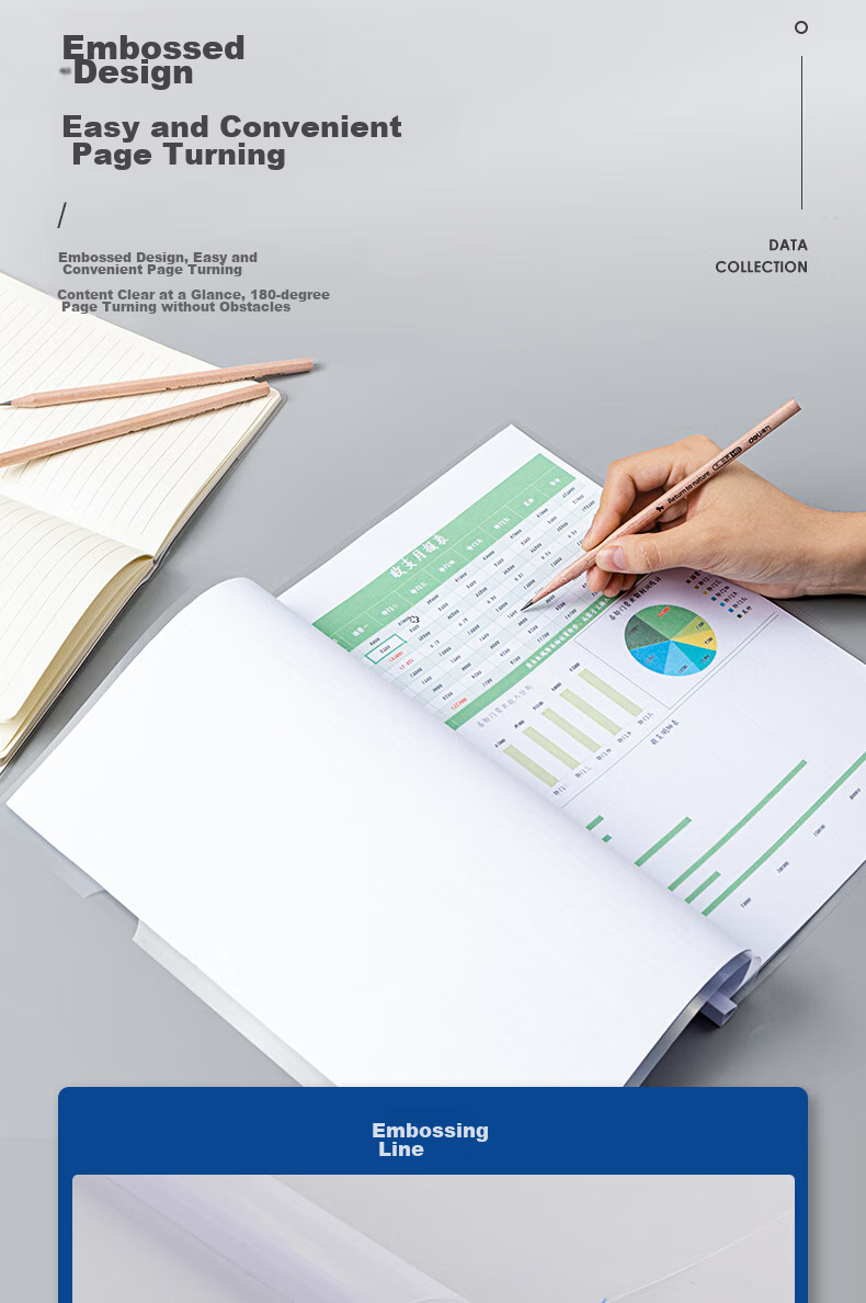 Deli 10 A4 Transparent Pull Rod File Folders, Document Organizers, Student Exam Resume Report Folders for Business Meetings And Document Storage, 5855 White 4
