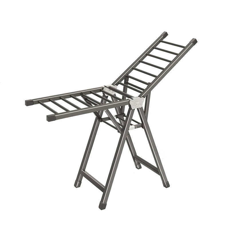 BIX Floor-Standing Folding Clothes Drying Rack, Indoor Drying Rod, Balcony Quilt Hanger, Gunmetal Gray, 1.7m BX-L1401
