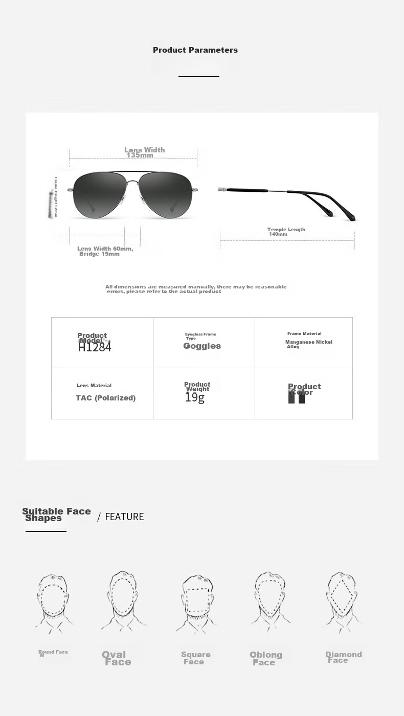 HELEN KELLER Sunglasses for Men, UV Protection Polarized Aviator Glasses, Driving Gradient Color Sun Protection Eyewear 7