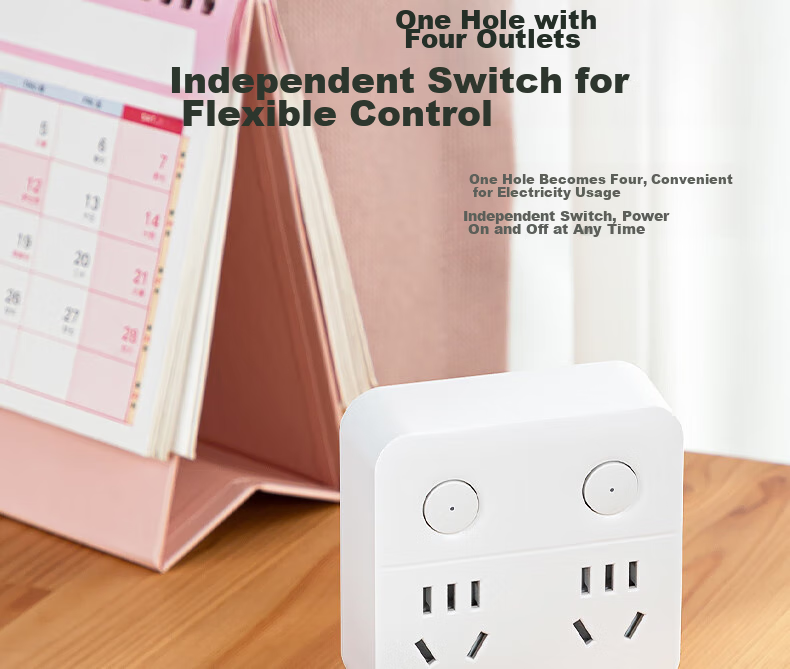 Deli 86-Type Conversion Plug/Adapter/power Converter/multi-Outlet Split Control One-To Converter Plug Suitable for Bedroom And Kitchen 18347 6