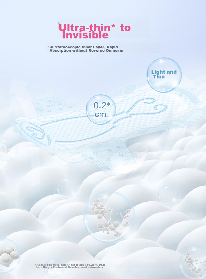 Elis King Light Feather Luxury Daytime Sanitary Napkins, Sold by JD, 250mm, 60 Pieces, Ultra-Thin Menstrual Pads, Sold by JD 2