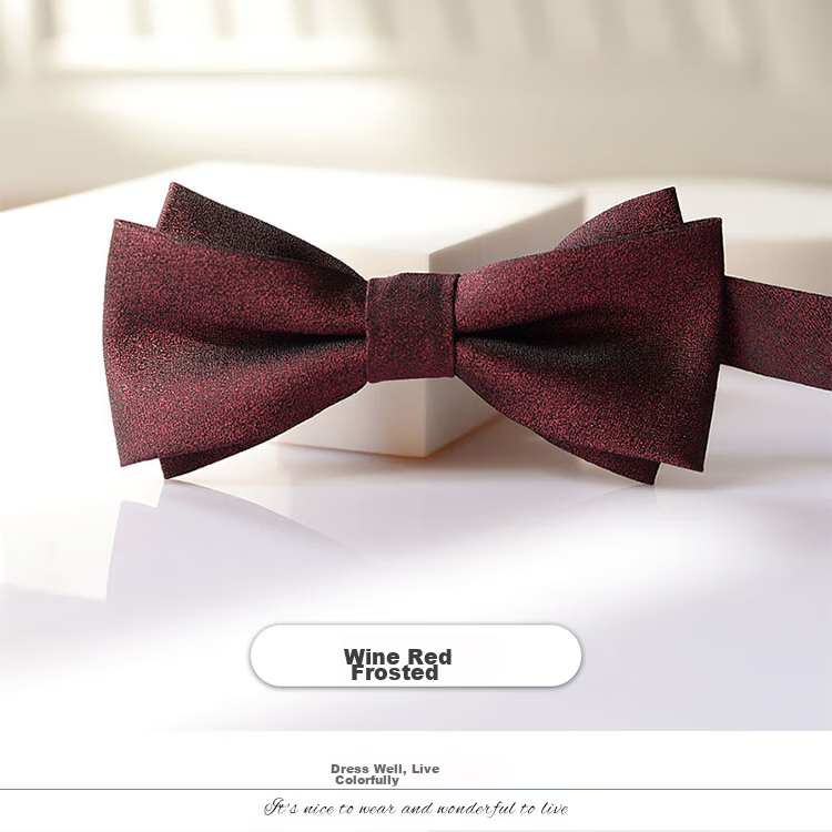 GLO-STORY Men's Bow Tie, Wedding Groom Groomsman Banquet Party Formal Wear Business Gentleman Double-Layer Bow Tie MLD824069 19