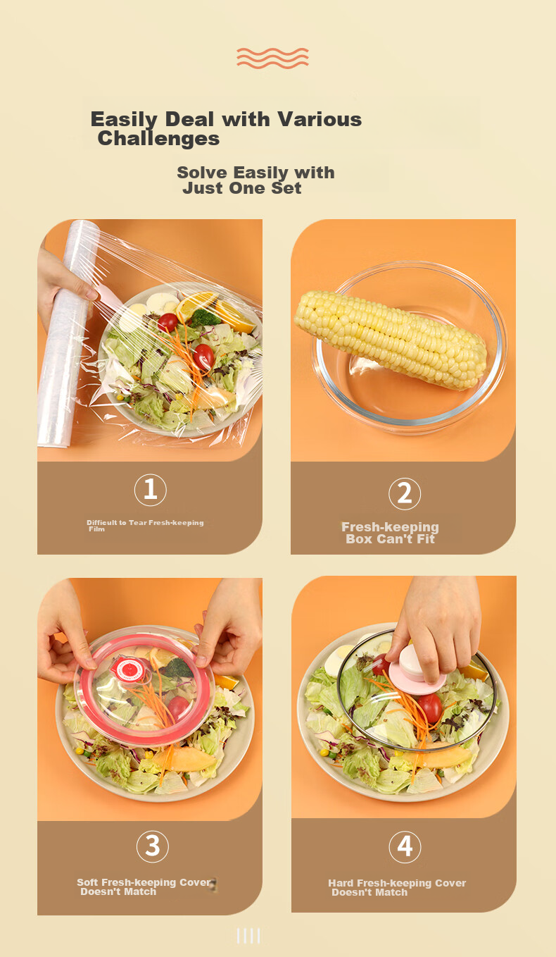 Jiecheng Disposable Food Wrap Covers, Food Grade Dust Covers, 100 Pieces, High Compatibility with Tableware 3