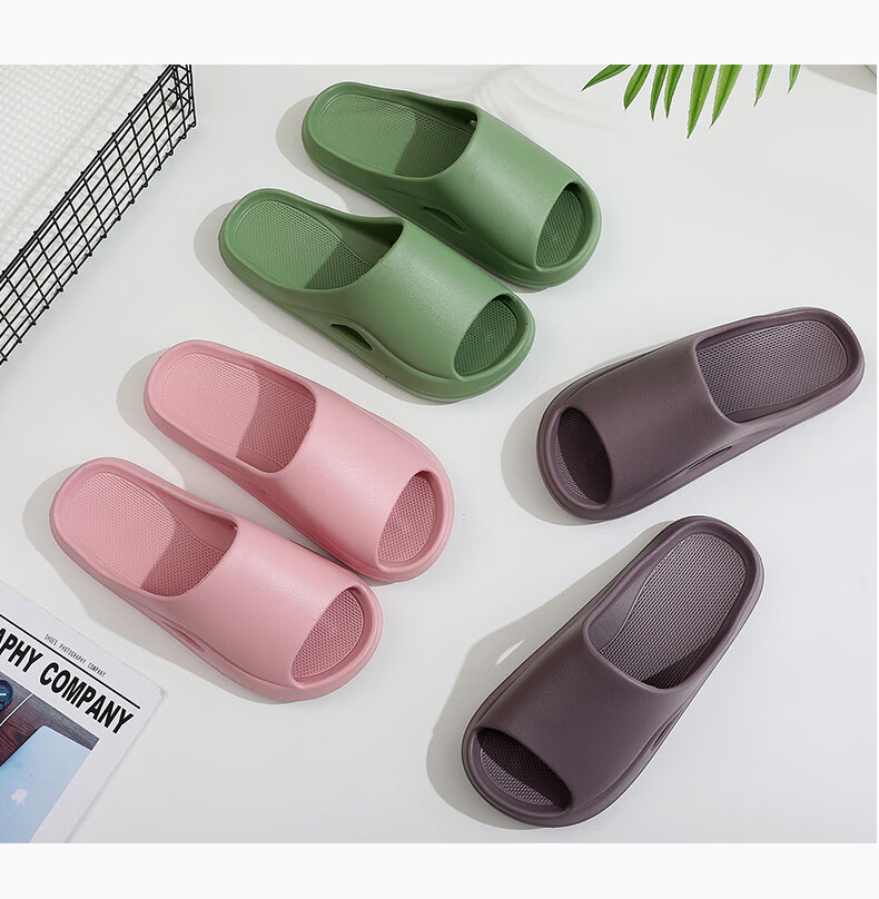 GUOLUOFEI Men's Summer Slippers, Bathroom Shower Non-Smelly, Non-Slip Soft Sole, Couples Sandals for Women, Green, Size 35-36 8