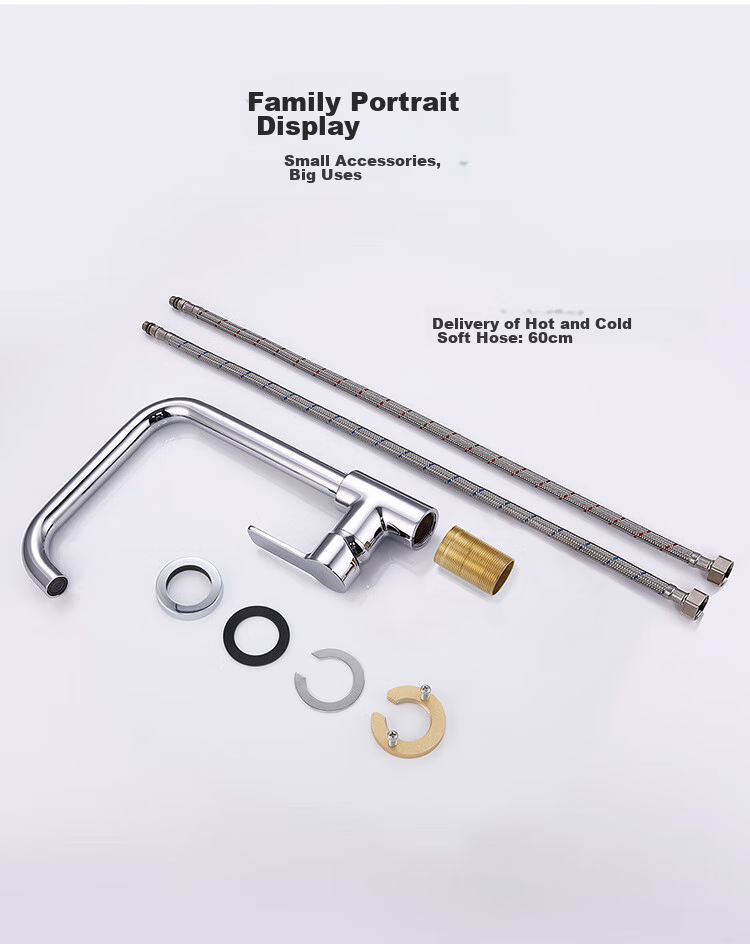 Larsd Kitchen Faucet, Hot And Cold Vegetable Washing Sink Faucet, Copper Body Rotatable Dishwashing Basin Tap F025 15