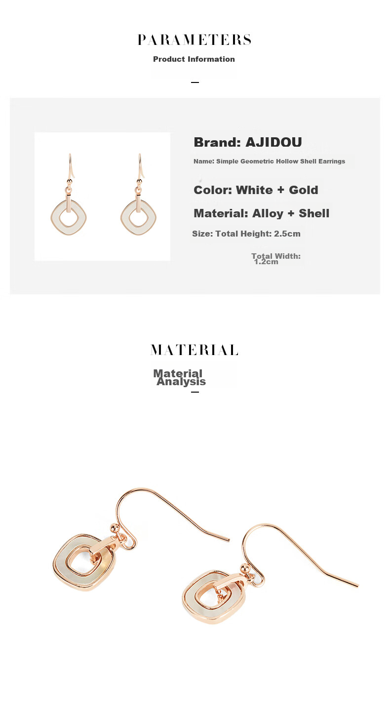 AJIDOU Stud Earrings, Fashionable And Simple Star Shell Design, Enhances Complexion, Non-Clashing with Workplace Attire, Suitable for Commuting, Gift for Girlfriend, Mid-Autumn Festival Present 6