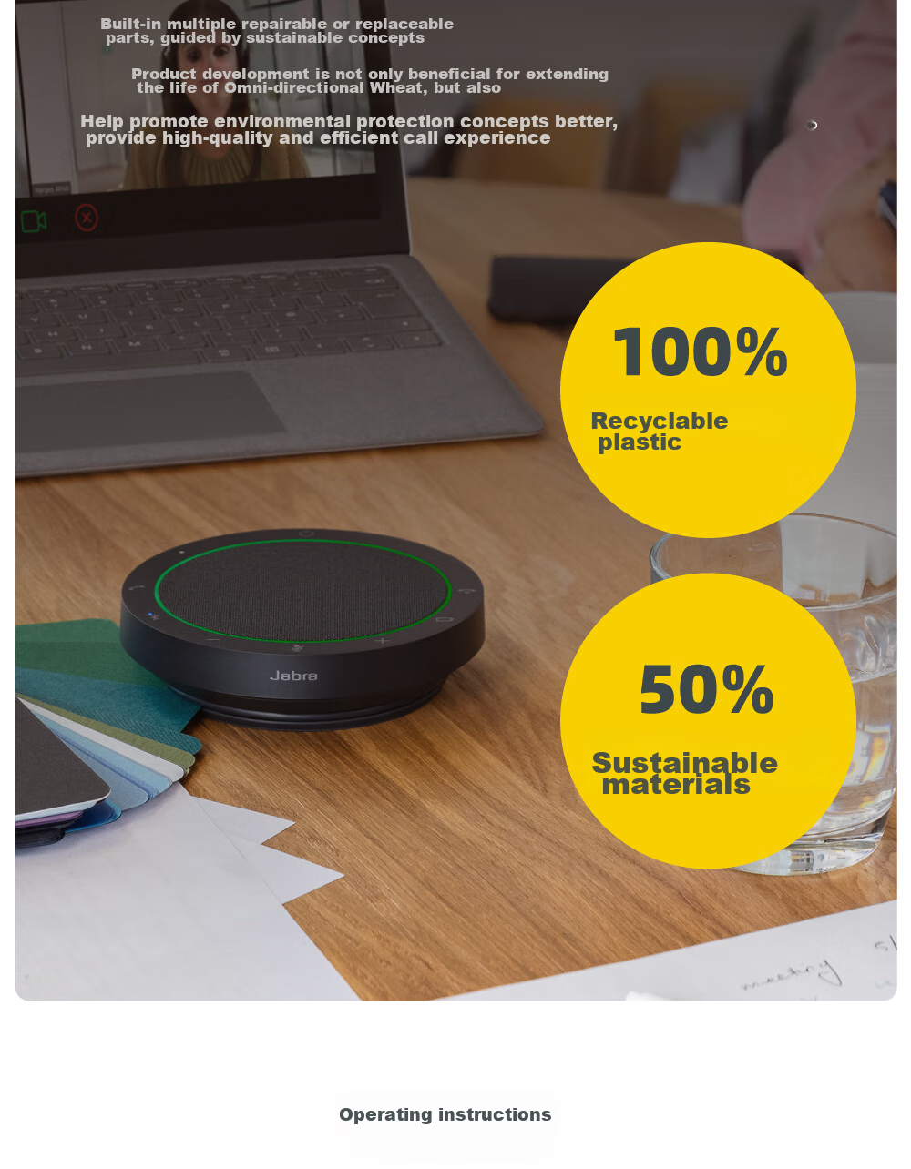 Jabra Video Conference Omnidirectional Microphone Speaker with Noise Reduction, 360-Degree Amplification And Sound Pickup, Speak2 40 MS USB Wired (Suitable for Small Meetings) 12