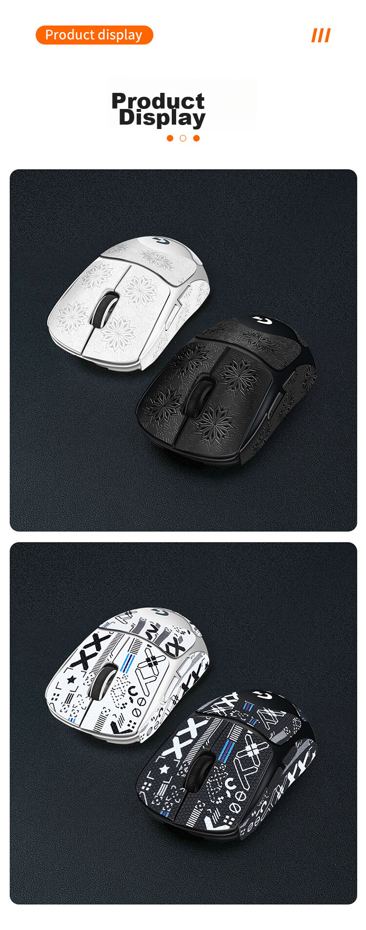 BUBM GpW1 Native Mouse Pad Sticker, Anti-Slip Dog Shit King Sticker for Gaming, Curved Mouse Pad, Smooth And Wear-Resistant, GPW First Generation Mouse Pad, Gray 7
