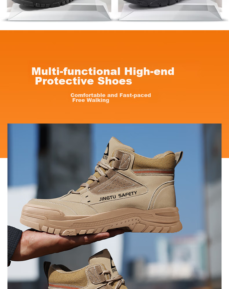 Jingtu High-Top Safety Shoes for Men, 10KV Insulated, Electrician Anti-Smashing Puncture-Resistant Safety Functional Shoes E3087-J Size 43 12